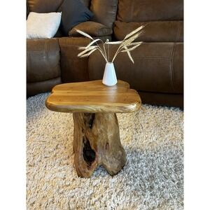 NIB 14" Real Cedar Wood Side Table Still Plant Stand Rustic